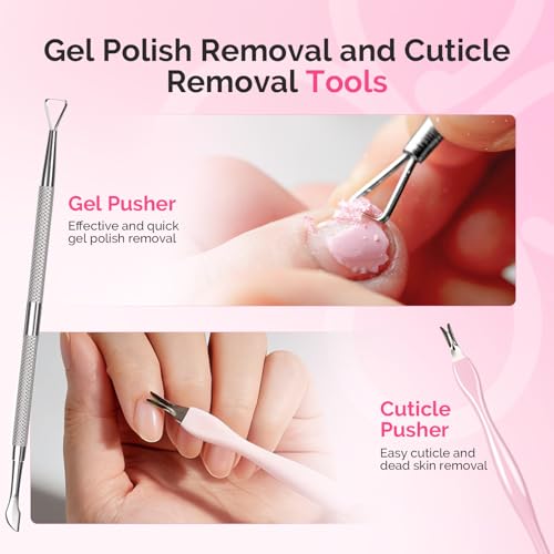 Image of MelodySusie Manicure Tools Kit Nail Care Kit with Files, Buffer Blocks,Cuticle Nipper, Pusher and Rose Cuticle Oil 28ML for DIY Nail Manicure and Nail Care
