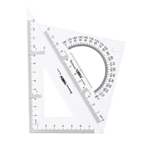 三角定規 三角定規 製図用 文房具 事務用 受験用 定規セット 幾何学 作図ツール (透明, 15CM)