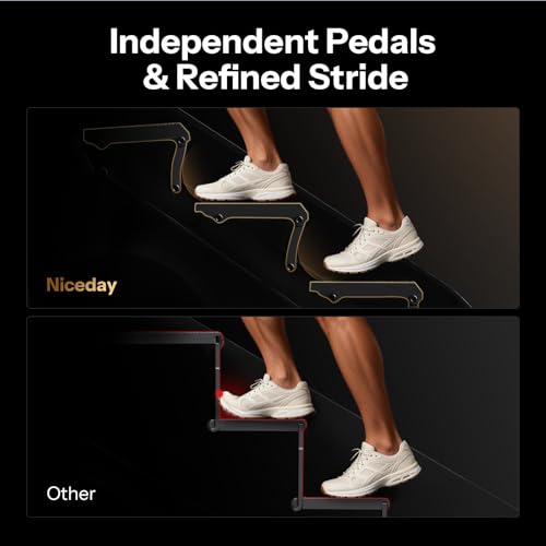 Image of Niceday SC2 Stair Climber Master at Home, Stair Stepper with 6.9 inch Natural Floating Step, Commercial Grade Climber Machine with 25Levels for 20-164 SPM, 397 lbs Capacity, 15.6 inch LED Tilting Touchscreen