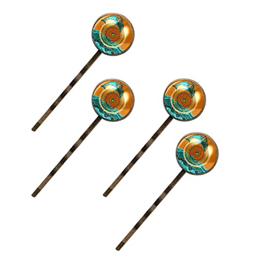 Barrettes à cheveux rétro ethnique mandala dauphins pour femme (lot de 4 pinces latérales)