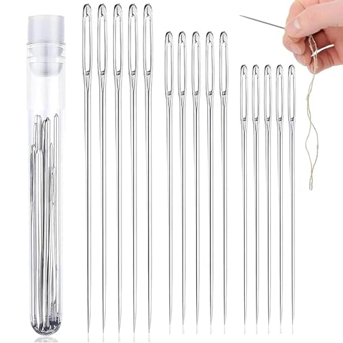 30 pcs Big Eye Hand Sewing, 3 Sizes Sewing Needles, Needles for Sewing, Large Eye Sewing Needles, Large Sewing Needles for mesh, Denim, Silk, Canvas, Cotton