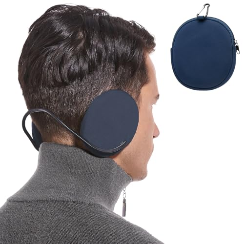 Foldable & Portable Ear Warmer for Outdoor Activities, Extremely Light Weight Unisex Earmuffs (navy blue)