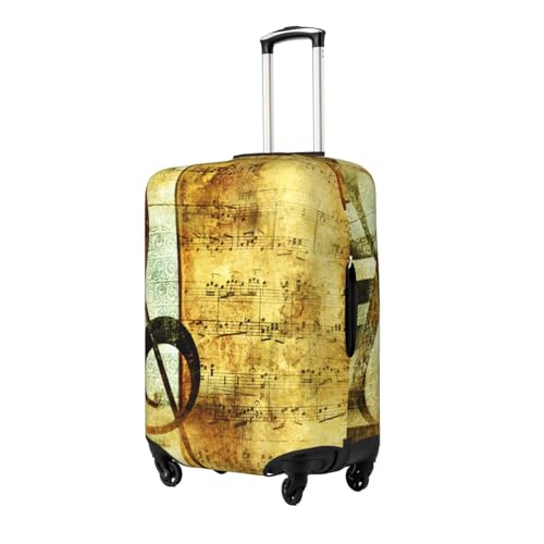 Beige Music Musical Note Luggage Cover for Suitcase, Suitcase Cover Protector Fit 25-28 Inch Luggage Travel Accessories, L2