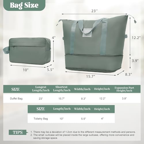 Image of 6 Pcs ABS Hardshell Luggage Set Spinner Wheel Suitcase Suitcase Army Green