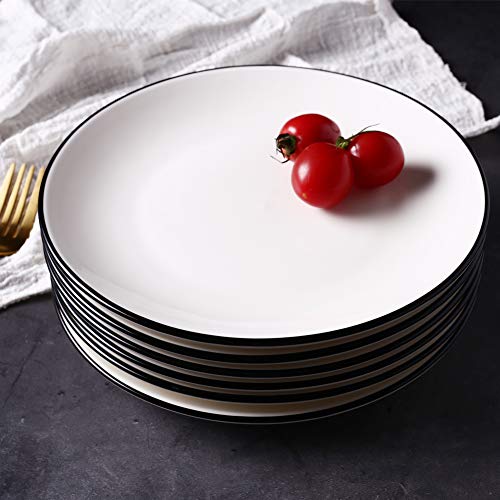 Awhome Dinner Plates Ceramic Tableware Plate, Set Of 6 Porcelain Plates, 10 Inch Diameter #TOP1