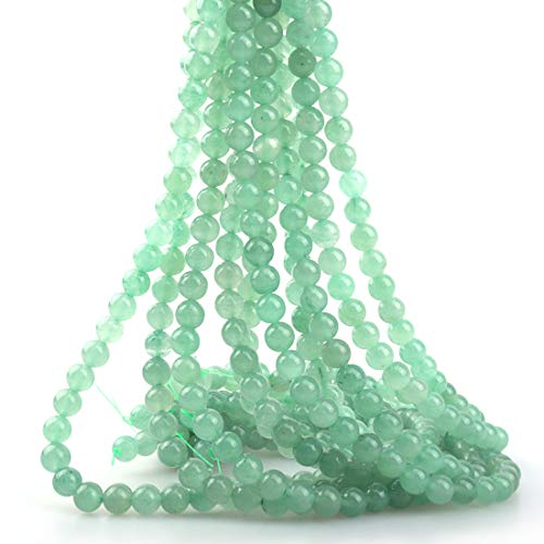ICAI Beads 4mm Natural Green Aventurine Gemstone Round Loose Stone Beads for Jewelry Making DIY Crafts Design 1 Strand 15" APPR.98-100pcs