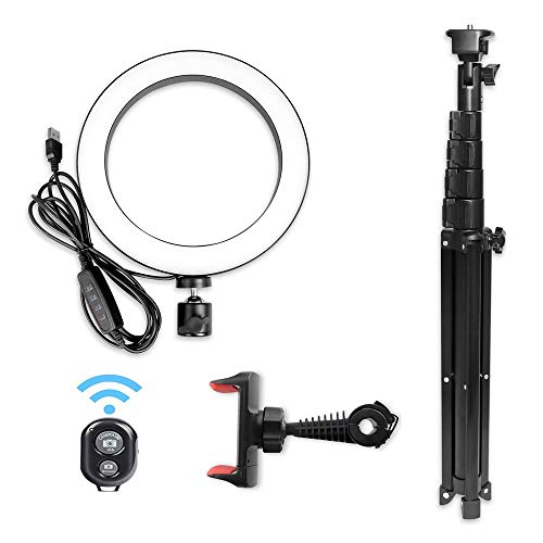 Sunbaca Anel de Luz LED, USB, 3 Modos de Iluminação, com Suporte + Controle Remoto Sem Fio