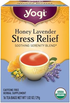 Yogi Tea, Honey Lavender Stress Relief, 16 Count, Packaging May Vary