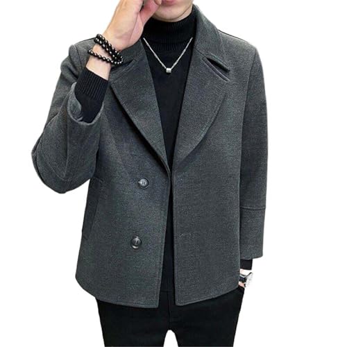 Veste en laine boutonnage simple homme manteau court aux finitions soignées