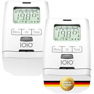 2 Stück IOIO Elektronisches Heizungsthermostat HT 2000 | Heizkosten sparen bis 30% | Made in Germany | Einfache Installation | Heizkörperthermostat | Heizkörper Heizungsregler | Heizthermostat