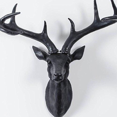 Decoración de ciervo negro Escultura de ciervo (cabeza de ciervo negro)
