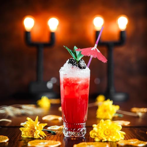 50 pitillos con sombrilla para fiesta tropical miniatura 7