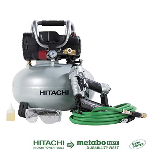 Hitachi KNT50AB Brad Nailer and Compressor Combo Kit, 6...