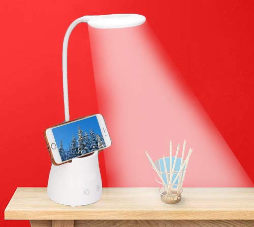 IDOLESHOP Rechargeable LED Touch On/Off Study Table Lamp Children Eye Protection Student Study Reading Dimmer Rechargeable Led Table Lamps USB Chargin (Pen + Mobile + Night Light)-image-43