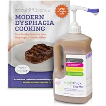 SimplyThick EasyMix Dysphagia Care Bundle | Includes 55 Fl Oz Simply Thick Gel Thickener Bottle with Pump and Modern Dysphagia Cookbook with Recipes for Those with Dysphagia & Swallowing Disorders