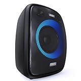 DOSS Outdoor Bluetooth Speaker with Subwoofer, 60W Powerful Sound, Rich Bass, Dual DSP, Mixed Colors Lights, PartySync, Mic and Guitar Inputs, Karaoke Function for Backyard and Poolside Party