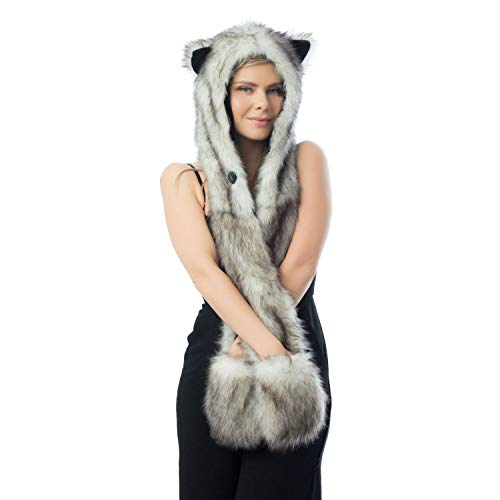 HatButik. Husky Animal Hood Scarf Mittens Gloves