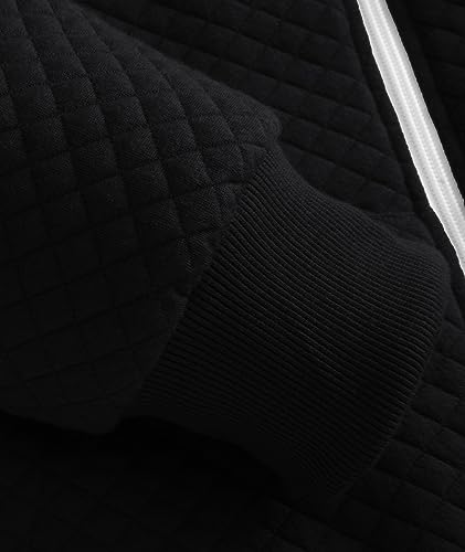 Image of GEEK LIGHTING Mens Fleece Lined Hoodies Zip Up Waffle Knit Thicken Hooded Sweatshirts Winter Jackets