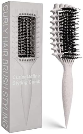 Curly Hair Brush Candybrush Curl Defining Brush for Detangling Shaping and Defining Curls for Women, Men, Wet & Dry Hair (Beige)