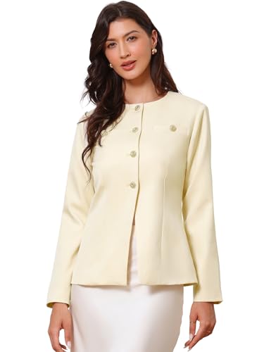 Blazer de travail pour femmes Allegra K veste élégante péplum col rond