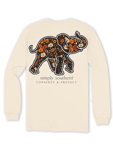 Simply Southern Track Elephant - Floral Conserve & Protect - Youth Long Sleeve