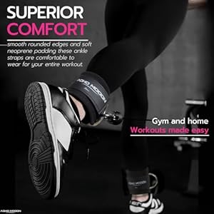 Ankle Strap for Cable Machine Attachments, Gym Accessories for Women and Men, Neoprene Ankle Cuffs for glute Kickback, Leg Workouts ande Booty Hip Abductors Exercise Ankle Strap for Cable Machine Attachments Gym Accessories for Women and Men Neoprene Ankle Cuffs for glute Kickback Leg Workouts ande Booty Hip Abductors Exercise