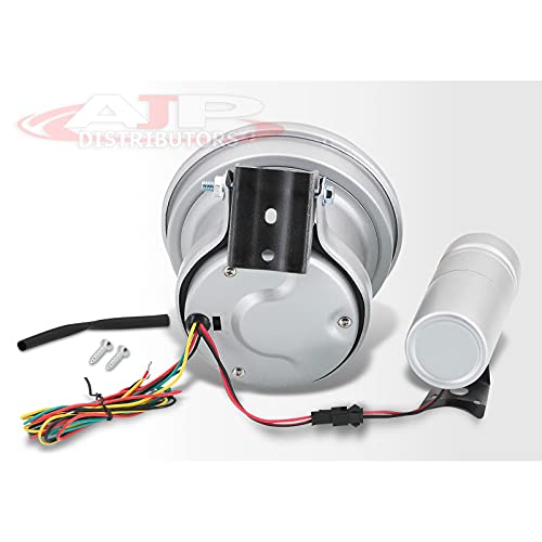 Ajp Distributors Jdm Sport 5" Carbon Fiber Analog Tachometer 11K Rpm Tach Gauge With 7 Led Multicolored Display And External Adjustable Red Shift Light Upgrade Compatible/Replacement For Universal Car #TOP3