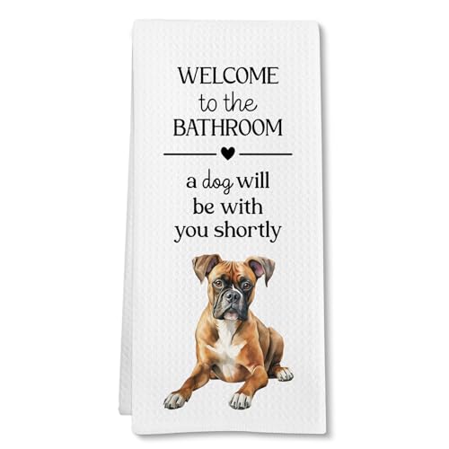 FSTCSV Funny Boxer Dog Hand Towels, Boxer Gifts for Women