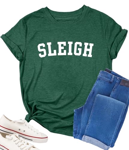 Christmas Shirts for Women Sleigh Christ…