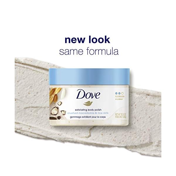 Dove-Exfoliating-Body-Polish-Scrub-Reveals-Visibly-Smoother-Skin-Macadamia-Rice-Milk-Body-Scrub-That-Nourishes-Skin-105-oz-4-Count Dove Exfoliating Body Polish Scrub Reveals Visibly Smoother Skin Macadamia & Rice Milk Body Scrub That Nourishes Skin, 10.5 oz, 4 Count