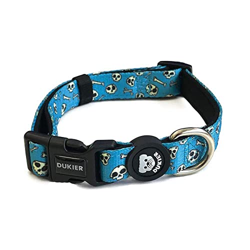 DUKIER - Collar para Perro, Regulable y Ajustable, Accesorio para Mascotas de Neopreno, Resistente, Diseño de Skulls, Talla XS