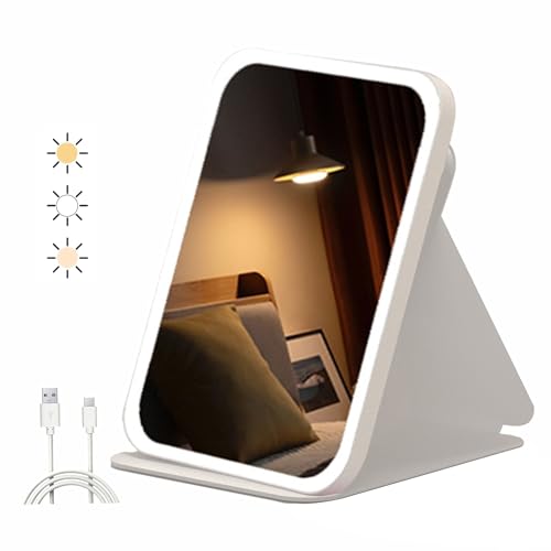 Espejo para Maquillaje LED Plegable 10 Pulgadas Blanco