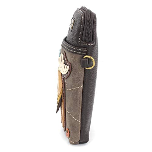 Image of CHALA Woodland Animal Collection Cell Phone Crossbody Purse-Women PU Leather /Canvas Multicolor Handbag with Adjustable Strap