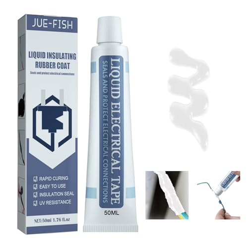 Fita isolante líquida fita elétrica líquida impermeável Fast Dry Liquid Electrical Tape fita elétrica de isolamento cola retardante de chama resistente a altas temperaturas, 50 ml, branco