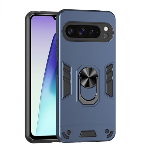 �X�}�z�P�[�X �Ή��@�� for Google Pixel 9 Pro XL/Pixel 10 Pro XL �J�[�}�E���g���C�X�^���h [�n�[�hPC+TPU] 2 in 1 �ϏՌ��E�ϗ��� �����Y�ی�@�\�t�� Blue