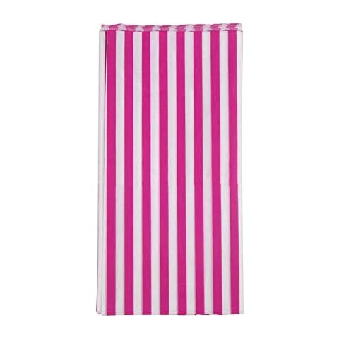 oocc 2 Pcs Disposable Table Cover Striped Plastic Tablecloth Thickened Rectangle Tablecover for Kitchen Picnic Wedding Birthday Party Baby Shower Catering Events, 54"x108" (Rose Stripe) Cover