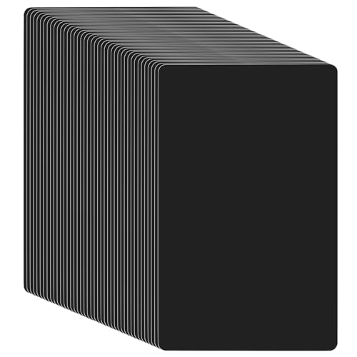 KEILEOHO 150 Tarjetas de Visita Personalizadas de Metal en Negro, 86 x 54 x 0,21 mm, Tarjetas de Visita de Aluminio en Negro para Oficina, Regalo, Marcado Láser