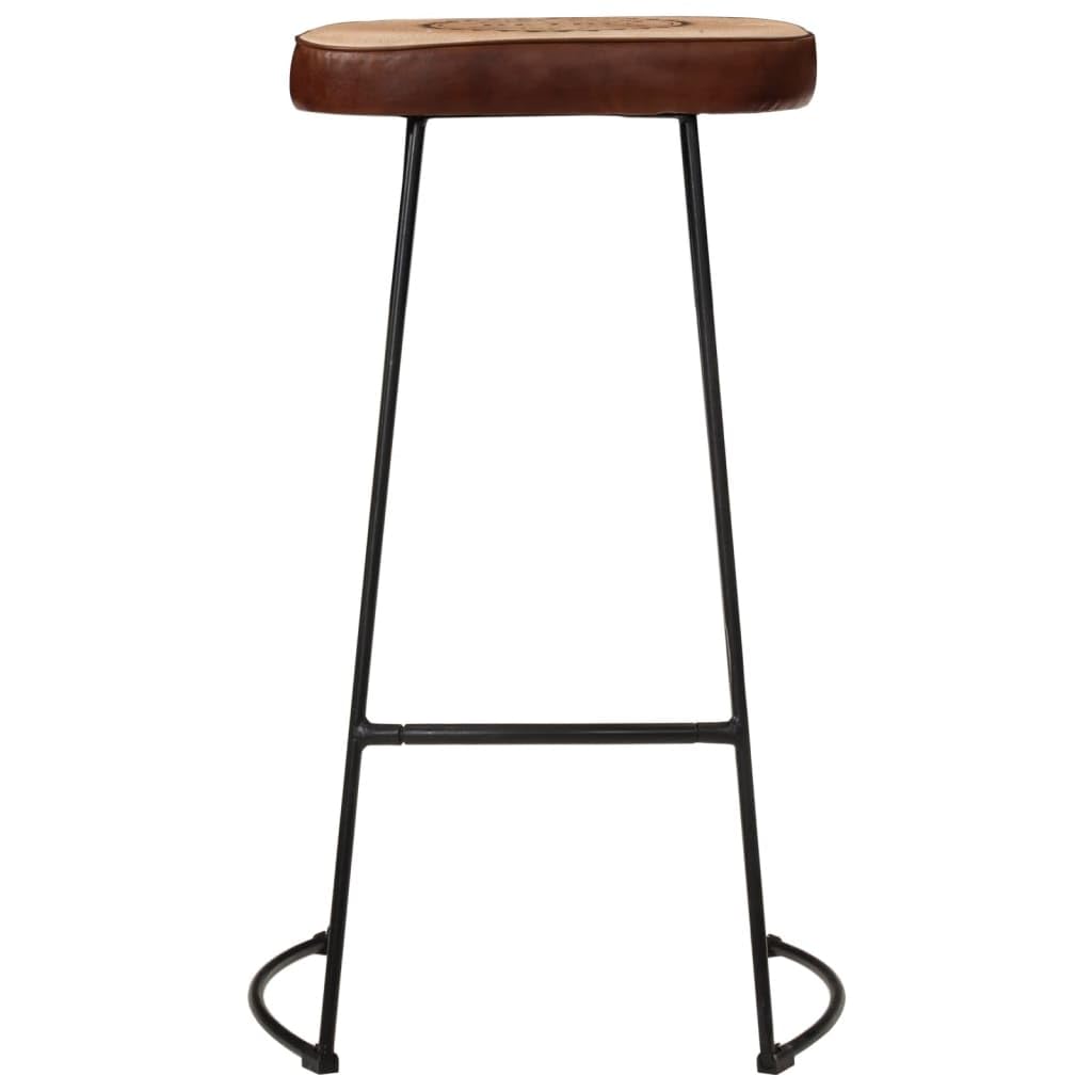 Ensemble de bar 3 pièces en bois de manguier brut et métal avec 1 table de bar 60 x 55 x 107 cm, 2 tabourets de bar avec housse en cuir et lin, table à manger stable pour cuisine, salle à