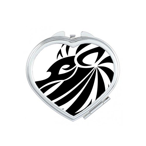 Miroir de poche Lion zodiaque cadeau d'anniversaire mignon en forme de cœur pour femme et ado