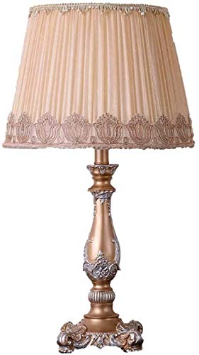 Etude Antique style européen Chambre Résine Bureau Rose Table de chevet Lampe Mode Classique Lampes de bureau avec kaki Tissu Ombre for l'intérieur Maison Salon Éclairage décoratif E27