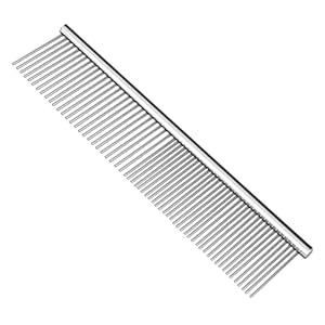 Flexzion Pet Grooming Comb Stainless Steel Cats Dogs Puppy Medium Animals Fur Trimmer Brush Accessory Tool With Smooth Teeth Needle Durable Lightweight -40Mm 1 Medium (40mm)