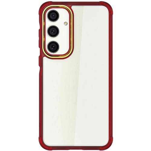 Image of Ghostek Covert Galaxy S24 Plus Clear Phone Case with Military Grade Shockproof Protection, Non-Slip Grip, Protective Silicone Cover Designed for 2024 Samsung Galaxy S24+ (6.7 inch) (Red)