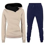 OCCOKO Damen Herbst und Winter Hoodie Set Casual Sport Hosen Set mit Kapuze, Flotte-A, 38