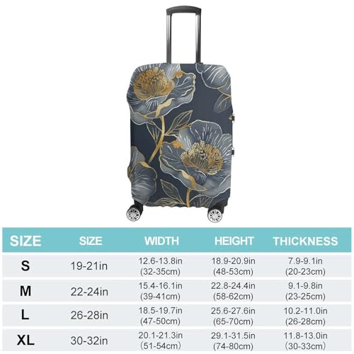 Travel Luggage Cover Spandex Suitcase Protector Washable Baggage Covers Gray And Gold Elastic Scratch-Resistant Luggage Cover Protector Fits 18-32 Inch Luggage2