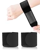 FUGLUS 2 PCS Fascia da Polso Traspirante,Supporto Polso Elasticità Regolabile,Tutore Tunnel Carpale per Tendinite,Distorsione,Fitness,Tennis,Uomini e Donne(Nero)
