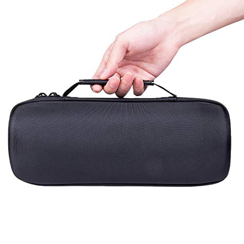 co2CREA Hard Travel Case Replacement for JBL Charge 4 / replacement for JBL Charge 5 Waterproof Bluetooth Speaker (Ouside Black and Inside Blue)