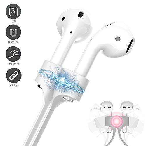 Image of Ultra Strong Magnetic Airpod Pro Strap Anti-Lost Cord Sports Lanyard Compatible with Airpods 3rd 2nd Generation Pro 3 2 1 (3 White)