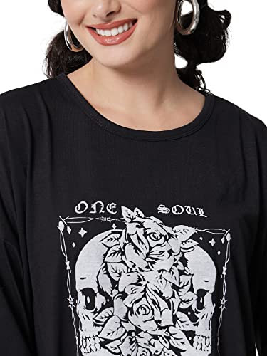 Image of KOTTY Women's Oversized T-Shirts | Cotton Blend||Stylish Prints & Solids||Long Length||Loose fit