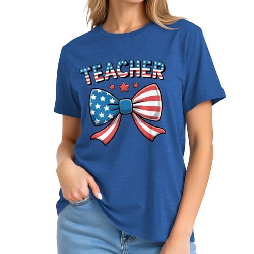 Image of 4th of July Bow Tank Top Women-Vintage American Bow Sleeveless Shirt USA Flag Tee Top Patriotic Tank Top