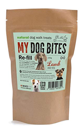 MY DOG BITES Walkies Tasty Dog Treats Re-Fill Pouch (Lamb) 200g Walking Treats Good Dog